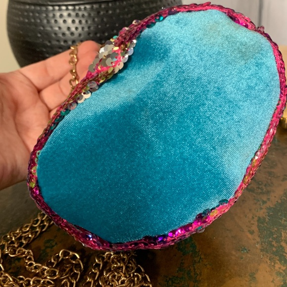 Missguided Multicolor Chain Bucket Sequins Bag EUC - Picture 10 of 13